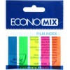 Закладки-разделители пластиковые с липким краем Economix, 12 x 45 мм, 25 л. x 5 цветов, неон